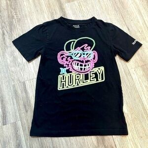 HURLEY Glow in the dark short sleeve tee shirt top. EEUC. 100% cotton. Size M.